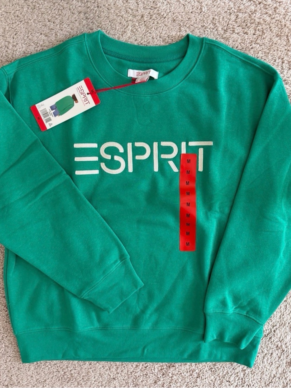 Esprit Women’ Crewneck Sweatshirt in Teal Green with White Logo